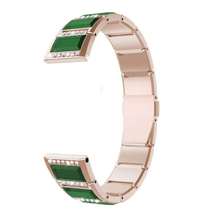 Pulseiras de substituição em aço inoxidável cravejadas de diamantes, para Samsung Galaxy Watch 42mm, para Samsung Galaxy Watch 46mm, para Samsung Galaxy Watch 3 45mm, para Samsung Galaxy Watch Active2 44mm / Watch Active2 40mm / Watch Active