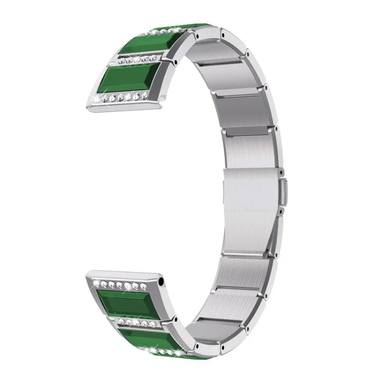 Pulseiras de substituição em aço inoxidável cravejadas de diamantes, para Samsung Galaxy Watch 42mm, para Samsung Galaxy Watch 46mm, para Samsung Galaxy Watch 3 45mm, para Samsung Galaxy Watch Active2 44mm / Watch Active2 40mm / Watch Active