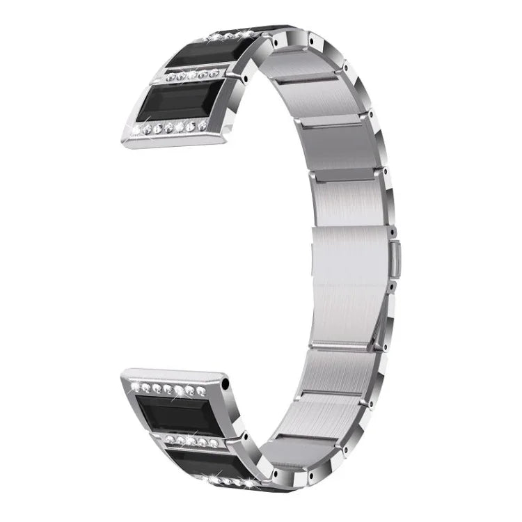 Pulseiras de substituição em aço inoxidável cravejadas de diamantes, para Samsung Galaxy Watch 42mm, para Samsung Galaxy Watch 46mm, para Samsung Galaxy Watch 3 45mm, para Samsung Galaxy Watch Active2 44mm / Watch Active2 40mm / Watch Active