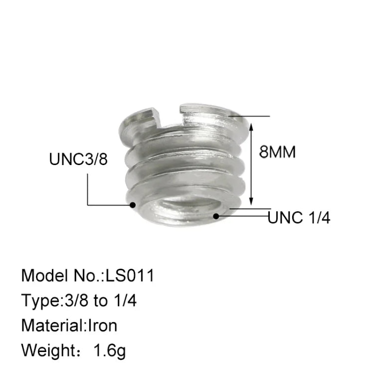 Parafusos de Conversão para Câmara BEXIN LS011 2 PCS de 1/4 para 3/8, LS011