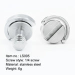 EXIN LS095 2 Peças Parafusos de Anilha D para Montagem de Placa de Câmara 1/4 polegadas com Liberação Rápida, LS095