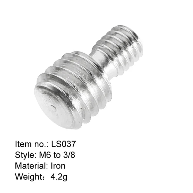 BEXIN LS037 2 Peças Adaptadores de Parafusos de Conversão M6 para 3/8 polegadas para Câmara, LS037