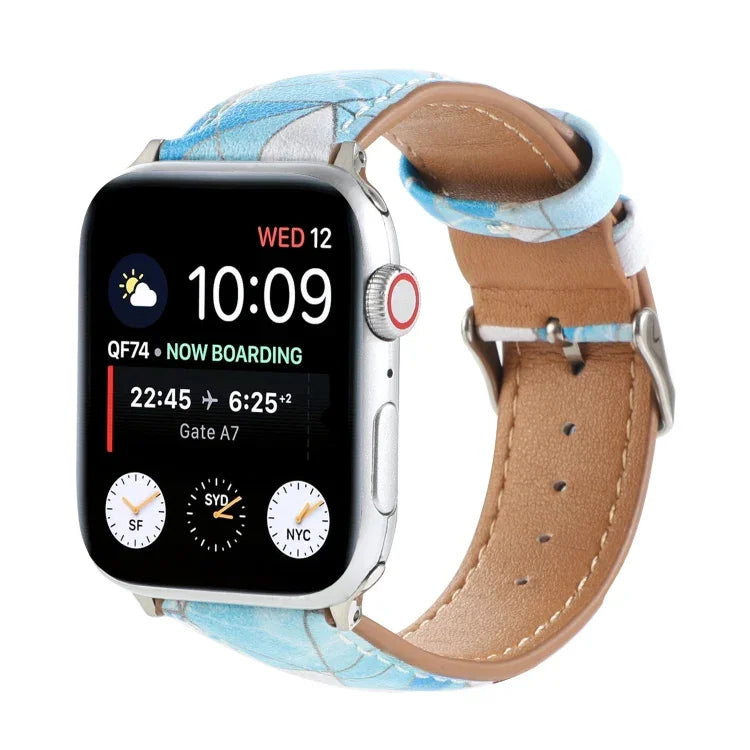Correia de Relógio em Pele Estilo Étnico com Estampa Mármore Para Apple Watch Series 6 & SE &, 5 & 4 44mm / 3 & 2 & 1 42mm, 5 & 4 40mm / 3 & 2 & 1 38mm