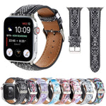 Correia de Relógio em Pele Estilo Étnico com Estampa Mármore Para Apple Watch Series 6 & SE &, 5 & 4 44mm / 3 & 2 & 1 42mm, 5 & 4 40mm / 3 & 2 & 1 38mm