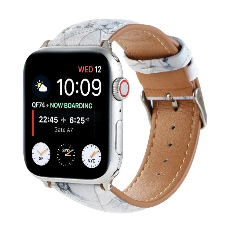 Correia de Relógio em Pele Estilo Étnico com Estampa Mármore Para Apple Watch Series 6 & SE &, 5 & 4 44mm / 3 & 2 & 1 42mm, 5 & 4 40mm / 3 & 2 & 1 38mm