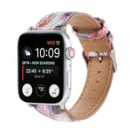 Correia de Relógio em Pele Estilo Étnico com Estampa Mármore Para Apple Watch Series 6 & SE &, 5 & 4 44mm / 3 & 2 & 1 42mm, 5 & 4 40mm / 3 & 2 & 1 38mm