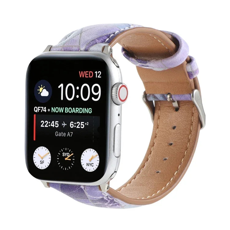 Correia de Relógio em Pele Estilo Étnico com Estampa Mármore Para Apple Watch Series 6 & SE &, 5 & 4 44mm / 3 & 2 & 1 42mm, 5 & 4 40mm / 3 & 2 & 1 38mm