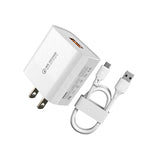 WK WP-U57 Max Carregador Rápido 18W Maxspeed QC3.0 + Cabo de Dados USB para 8 Pinos, Ficha EUA, Ficha UE