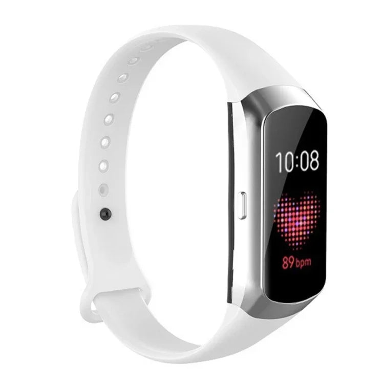 Pulseira de substituição em silicone brilhante com botão de prego para Samsung Galaxy Fit SM-R370