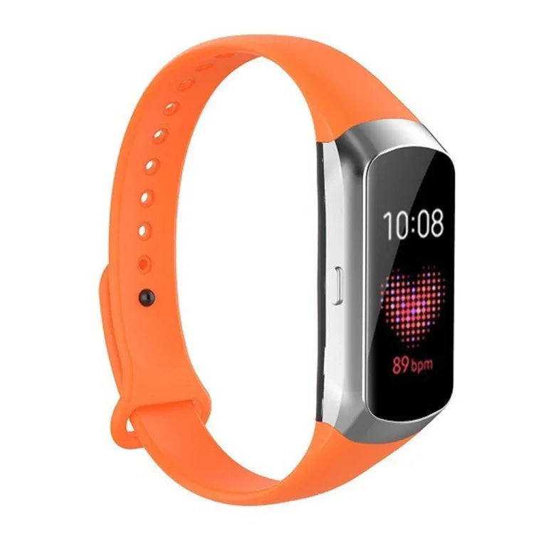 For Samsung Galaxy Fit SM-R370 Silicone Glossy Nail Button Replacement Strap Watchband