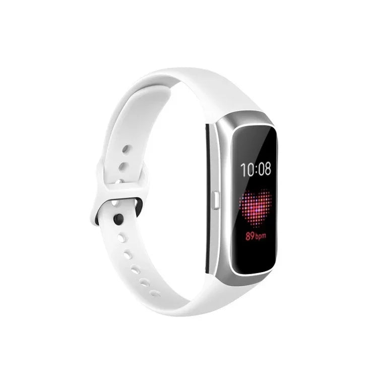 Para Samsung Galaxy Fit SM-R370 Correia de Substituição com Fivela Preta em Silicone e Aço