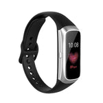 Para Samsung Galaxy Fit SM-R370 Correia de Substituição com Fivela Preta em Silicone e Aço