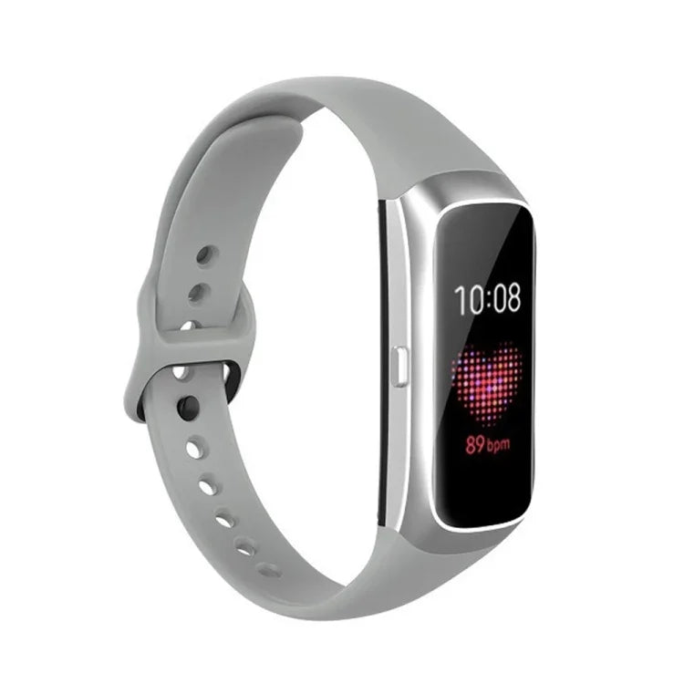 Para Samsung Galaxy Fit SM-R370 Correia de Substituição com Fivela Preta em Silicone e Aço