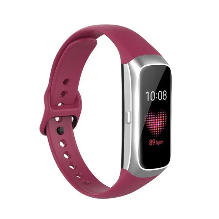 Para Samsung Galaxy Fit SM-R370 Correia de Substituição com Fivela Preta em Silicone e Aço