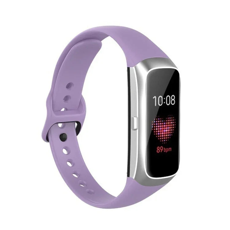 Para Samsung Galaxy Fit SM-R370 Correia de Substituição com Fivela Preta em Silicone e Aço