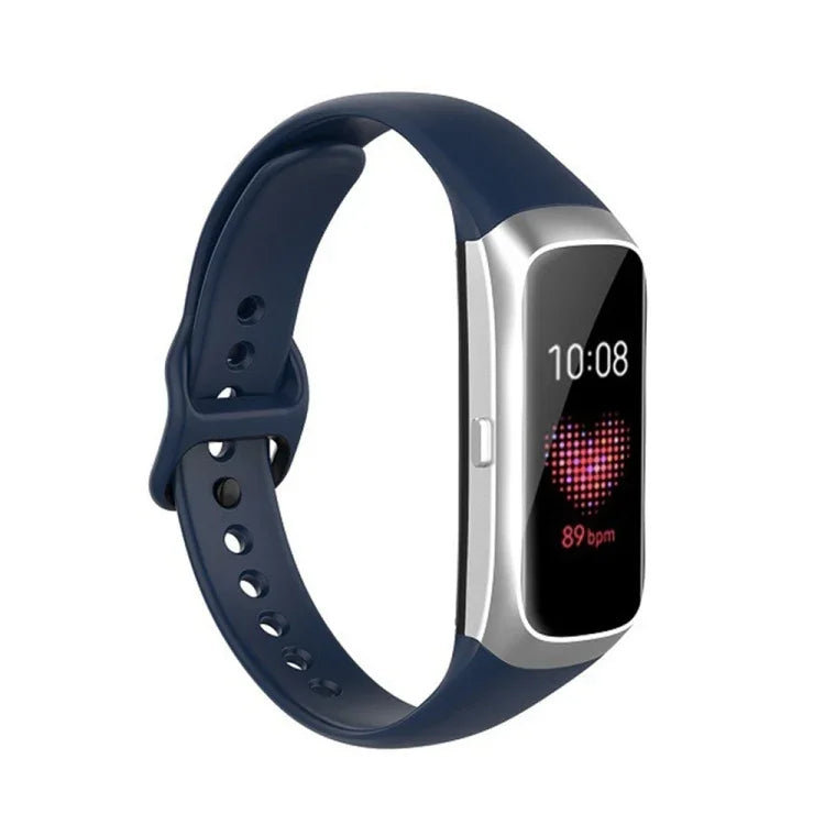 Para Samsung Galaxy Fit SM-R370 Correia de Substituição com Fivela Preta em Silicone e Aço