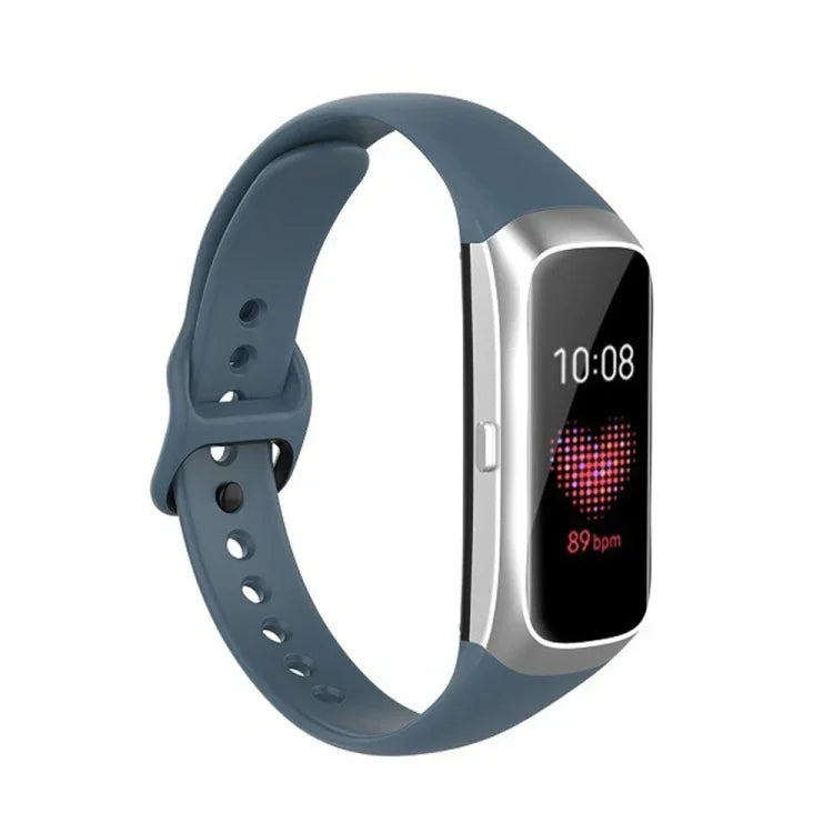 Para Samsung Galaxy Fit SM-R370 Correia de Substituição com Fivela Preta em Silicone e Aço