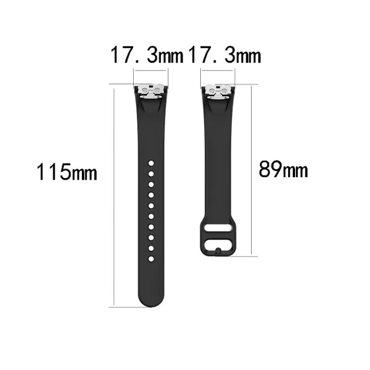 Para Samsung Galaxy Fit SM-R370 Correia de Substituição com Fivela Preta em Silicone e Aço