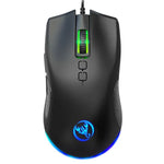 Rato Gaming Mecânico com Fios HXSJ A883, 7 Teclas, 6400DPI, Luz RGB