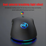Rato Gaming Mecânico com Fios HXSJ A883, 7 Teclas, 6400DPI, Luz RGB
