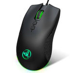 Rato Gaming Mecânico com Fios HXSJ A883, 7 Teclas, 6400DPI, Luz RGB