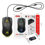 Rato Gaming Mecânico com Fios HXSJ A883, 7 Teclas, 6400DPI, Luz RGB
