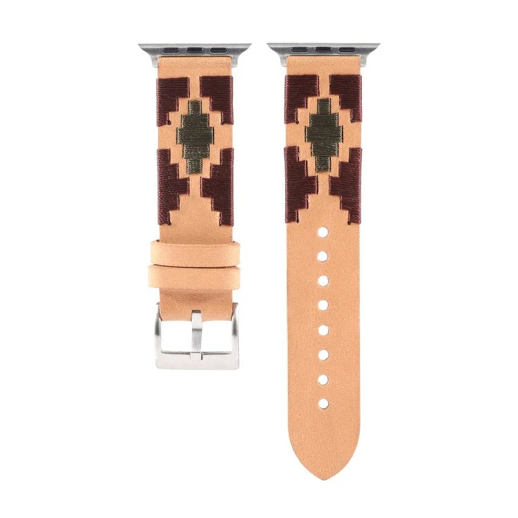 Correia de Pele Contrastada Trançada, Para Apple Watch Ultra 49mm / Series 8&7 45mm / SE 2&6&SE&5&4 44mm / 3&2&1 42mm, Para Apple Watch Series 8&7 41mm / SE 2&6&SE&5&4 40mm / 3&2&1 38mm