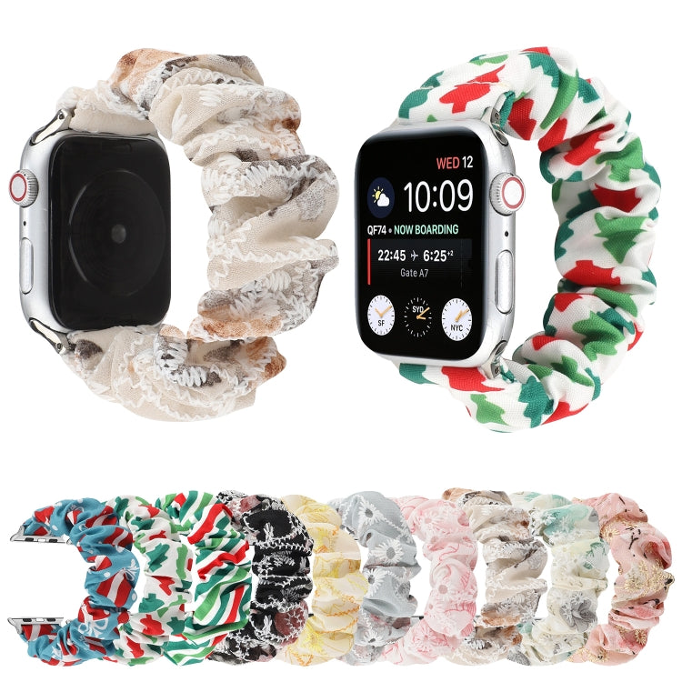 Fabric Hair Ring Replacement Strap Watchband, For Apple Watch Ultra 49mm / Series 8&7 45mm / SE 2&6&SE&5&4 44mm / 3&2&1 42mm, For Apple Watch Series 8&7 41mm / SE 2&6&SE&5&4 40mm / 3&2&1 38mm