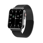 Relógio Inteligente E86 com Ecrã TFT Colorido de 1,7 polegadas, à Prova de Água IP68, Suporta Monitorização de Oxigénio no Sangue / Monitorização da Temperatura Corporal / Diagnóstico Médico por IA, Estilo: Correia de Aço, Correia de Aço (Preto)