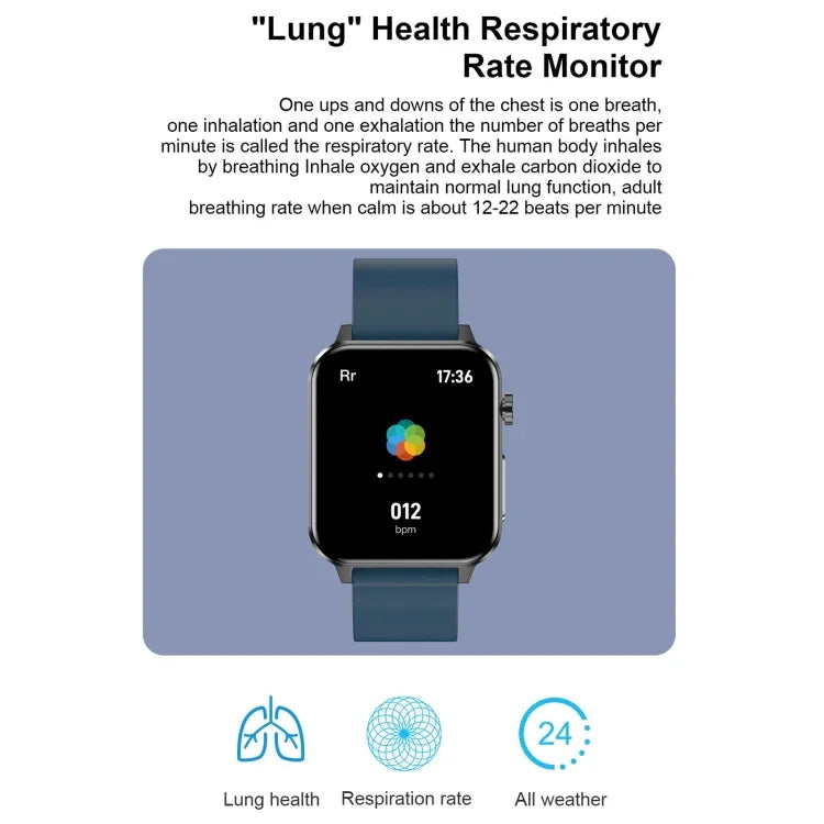 Relógio Inteligente E86 com Ecrã TFT Colorido de 1,7 polegadas, à Prova de Água IP68, Suporta Monitorização de Oxigénio no Sangue / Monitorização da Temperatura Corporal / Diagnóstico Médico por IA, Estilo: Correia de Aço, Correia de Aço (Preto)