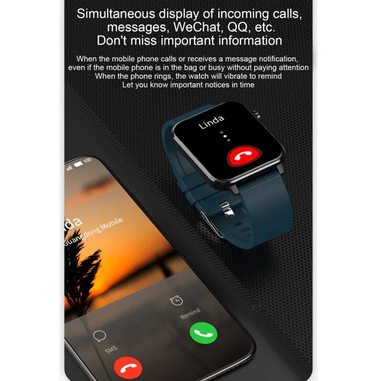 Relógio Inteligente E86 com Ecrã TFT Colorido de 1,7 polegadas, à Prova de Água IP68, Suporta Monitorização de Oxigénio no Sangue / Monitorização da Temperatura Corporal / Diagnóstico Médico por IA, Estilo: Correia de Aço, Correia de Aço (Preto)