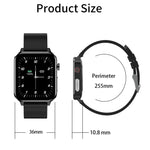 Relógio Inteligente E86 com Ecrã TFT Colorido de 1,7 polegadas, à Prova de Água IP68, Suporta Monitorização de Oxigénio no Sangue / Monitorização da Temperatura Corporal / Diagnóstico Médico por IA, Estilo: Correia de Aço, Correia de Aço (Preto)