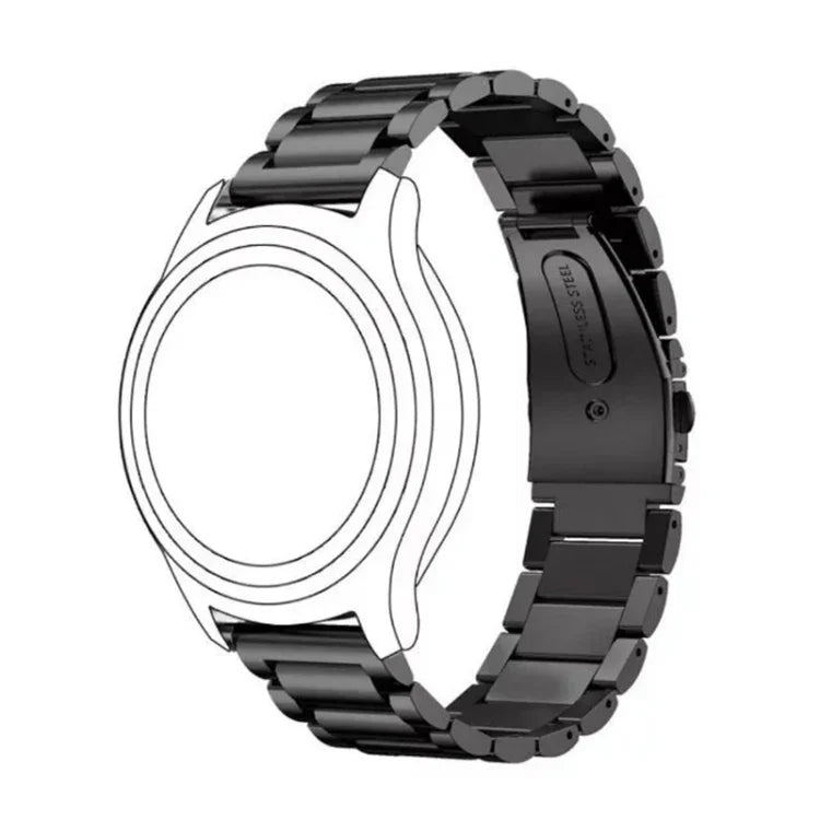 Correia de Substituição em Aço Inoxidável com Fivela Três Planas de 20mm para Samsung Galaxy Watch Active 2 / Amazfit GTS 2