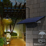 Luz Solar 2 em 1 para Paisagem, Iluminação de Pátio e Corredor, Candeeiro Retro com 32 LEDs, Luz Branca, Luz Quente