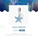 Pendente de Estrela-do-Mar em Prata Esterlina S925 para Pulseira e Colar DIY, Estrela-do-Mar