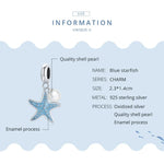 Pendente de Estrela-do-Mar em Prata Esterlina S925 para Pulseira e Colar DIY, Estrela-do-Mar