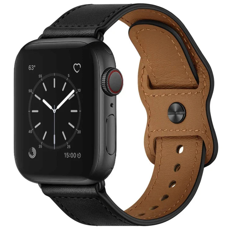 Correia de Relógio em Pele com Dois Furos Para Apple Watch Series 6 & SE &, 5 & 4 44mm / 3 & 2 & 1 42mm, 5 & 4 40mm / 3 & 2 & 1 38mm