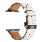 Genuine Leather + Butterfly Black Buckle Replacement Watchbands For Apple Watch Series 6 & SE & 5 & 4 40mm / 3 & 2 & 1 38mm, Black Buckle For Apple Watch Series 8&7 41mm / SE 2&6&SE&5&4 40mm / 3&2&1 38mm                                                 ...