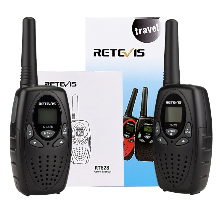 1 Par de Walkie Talkie Infantil RETEVIS RT628 0,5W Frequência EU 446MHz 8 Canais, RT628 (Preto), RT628 (Branco), RT628 (Vermelho)