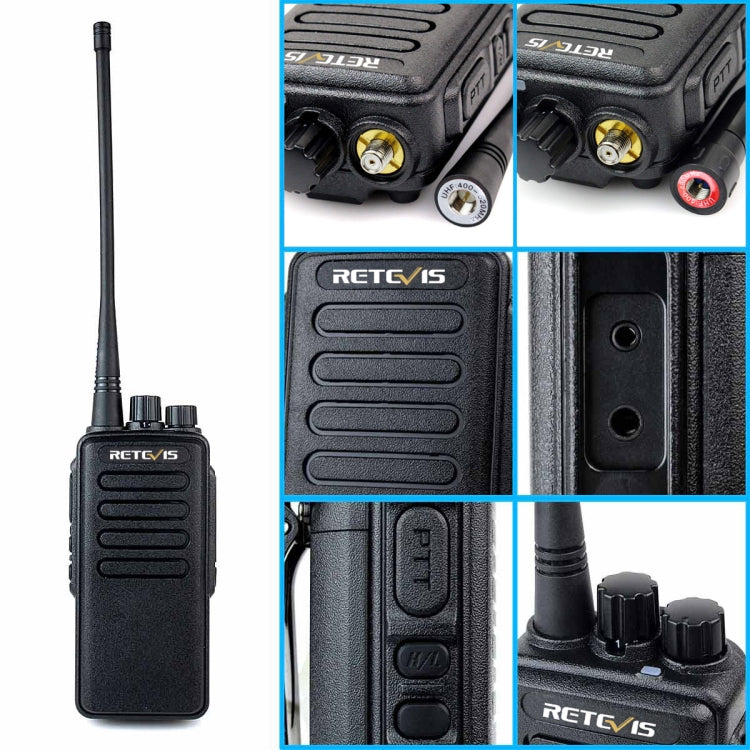 Walkie Talkie Portátil RETEVIS RT1 10W UHF 400-520MHz 16 Canais, RT1 400-520MHz Ficha US, RT1 400-520MHz Ficha EU