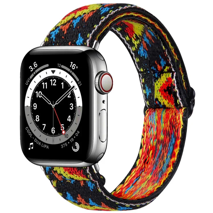 Elastic Watch Strap, For Apple Watch Series 7 45mm / 6 & SE & 5 & 4 44mm / 3 & 2 & 1 42mm, For Apple Watch Series 7 41mm / 6 & SE & 5 & 4 40mm / 3 & 2 & 1 38mm, For Apple Watch Apple Watch Series 7 45mm / 6 & SE & 5 & 4 44mm / 3 & 2 & 1 42mm           ...