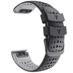 For Garmin Fenix 6 Two-color Silicone Round Hole Quick Release Replacement Strap Watchband, For Garmin Fenix 6