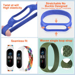 For Xiaomi Mi Band 6 / 5 / 4 / 3 / 2 Universal Silicone Elasticity Weave Replacement Strap Watchband, XL 180mm