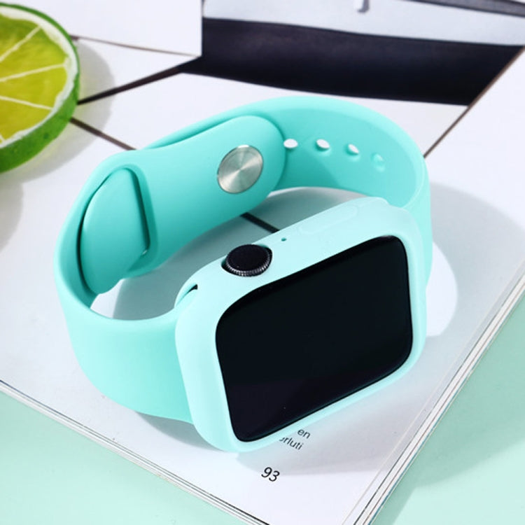 Conjunto de Correia Substituta em Silicone + Capa Protetora para Relógio, Para Apple Watch Series 9 / 8 / 7 41mm, Para Apple Watch Series 9 / 8 / 7 45mm