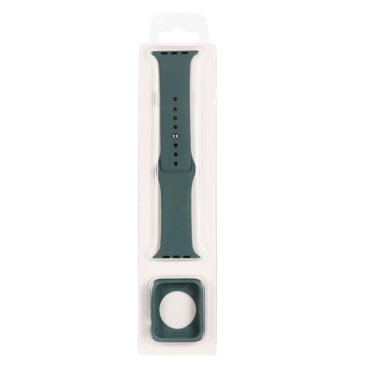 Conjunto de Correia Substituta em Silicone + Capa Protetora para Relógio, Para Apple Watch Series 9 / 8 / 7 41mm, Para Apple Watch Series 9 / 8 / 7 45mm