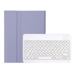 YT11B Capa de couro destacável com textura de pele Candy Color, teclas arredondadas e teclado Bluetooth para iPad Air 4 2020 / Air 5 2022 / Pro 11 polegadas 2022 / 2021 / 2020 / 2018 (Branco Gelo), Para iPad Air 11 2024 / 2025 / Air 2020 10.9