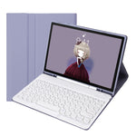 YT11B Capa de couro destacável com textura de pele Candy Color, teclas arredondadas e teclado Bluetooth para iPad Air 4 2020 / Air 5 2022 / Pro 11 polegadas 2022 / 2021 / 2020 / 2018 (Branco Gelo), Para iPad Air 11 2024 / 2025 / Air 2020 10.9
