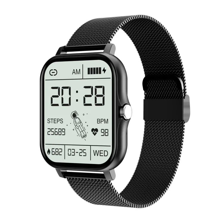 Relógio Inteligente GT20 com Ecrã TFT de 1,69 polegadas, à Prova de Água IP67, Suporta Controlo de Música / Chamada por Bluetooth / Monitorização da Frequência Cardíaca / Monitorização da Pressão Arterial, Correia de Silicone, Correia de Aço