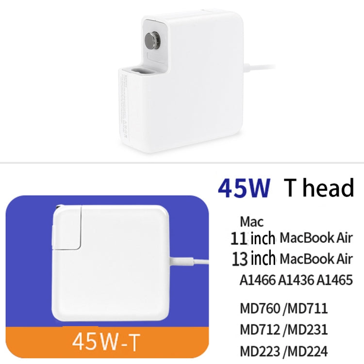 Adaptador de energia MagSafe 2 de 45W 14.85V 3.05A 5 pinos A1436 para MacBook, comprimento do cabo: 1,6m, ficha AU 45W, ficha EU 45W, ficha UK 45W