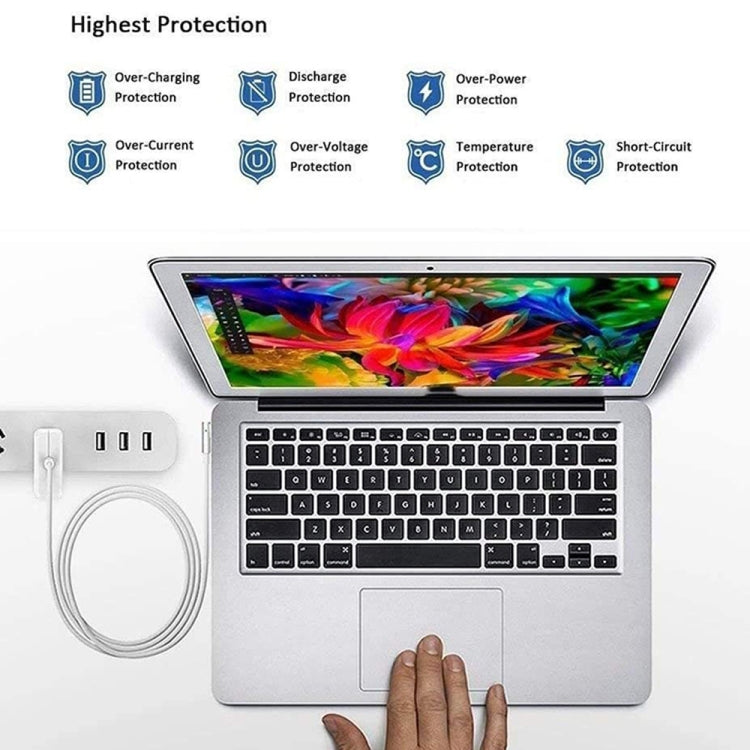 Adaptador de energia MagSafe 2 de 45W 14.85V 3.05A 5 pinos A1436 para MacBook, comprimento do cabo: 1,6m, ficha AU 45W, ficha EU 45W, ficha UK 45W
